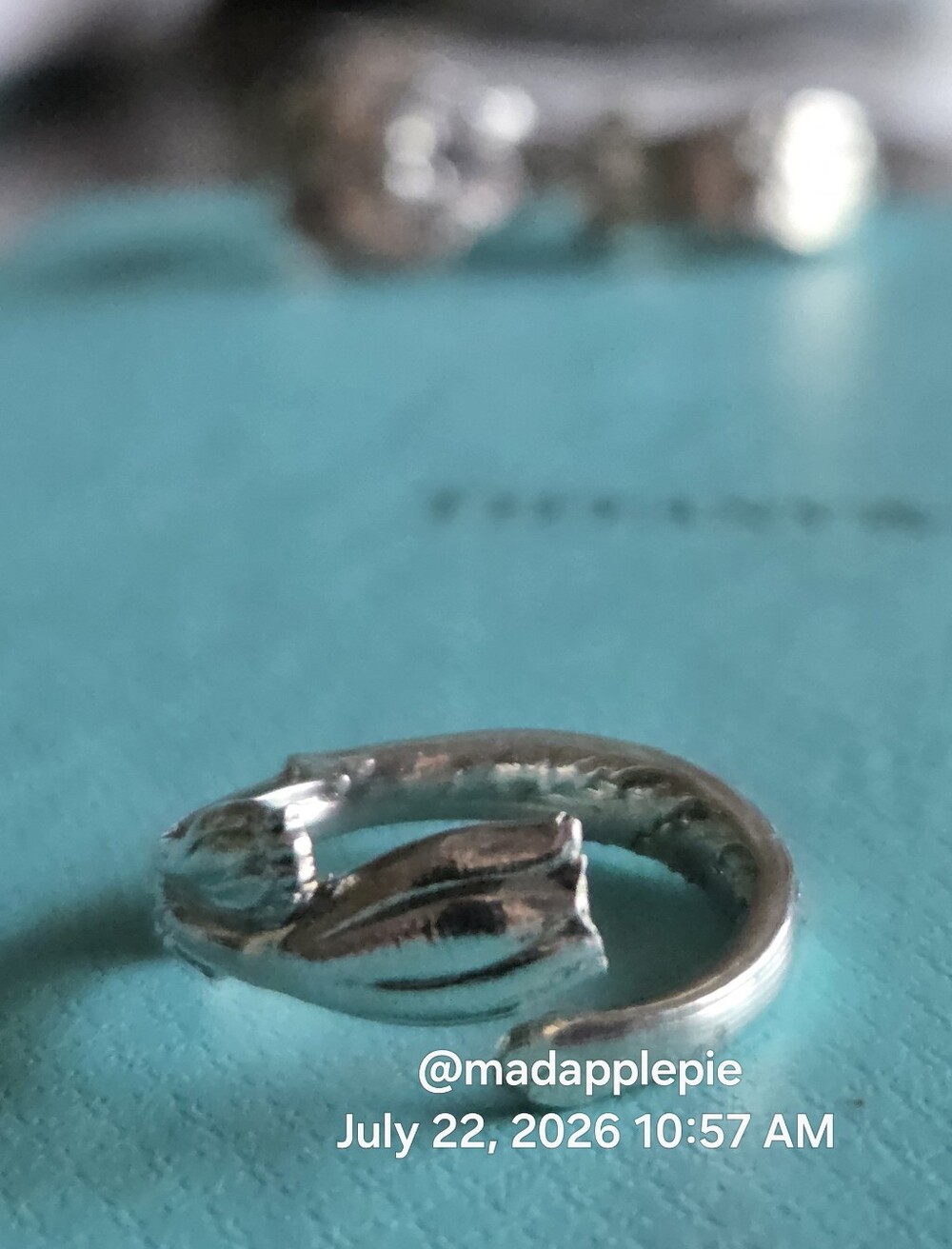 1885 Tiffany & Co Marigold (Tulip) Spoon Ring In Sterling  Luxury Minimalist #98 - Picture 3 of 14